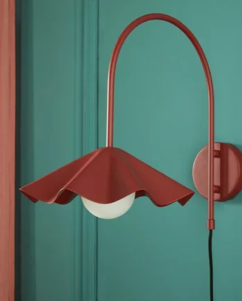 Habitat Yuno Pleat Arch Metal Wall Light - Red