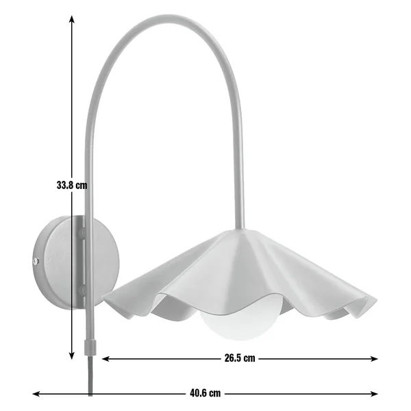 Habitat Yuno Pleat Arch Metal Wall Light - Red