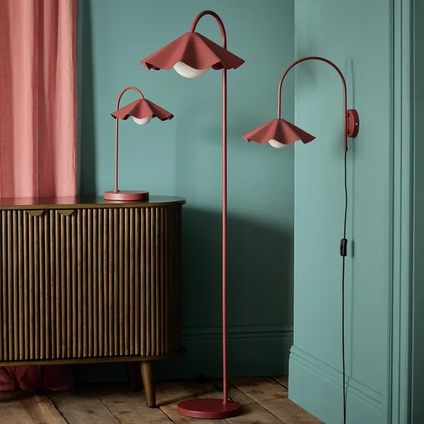 Habitat Yuno Pleat Arch Metal Wall Light - Red