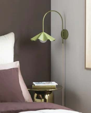 Habitat Yuno Pleat Metal Arch Wall Light - Olive