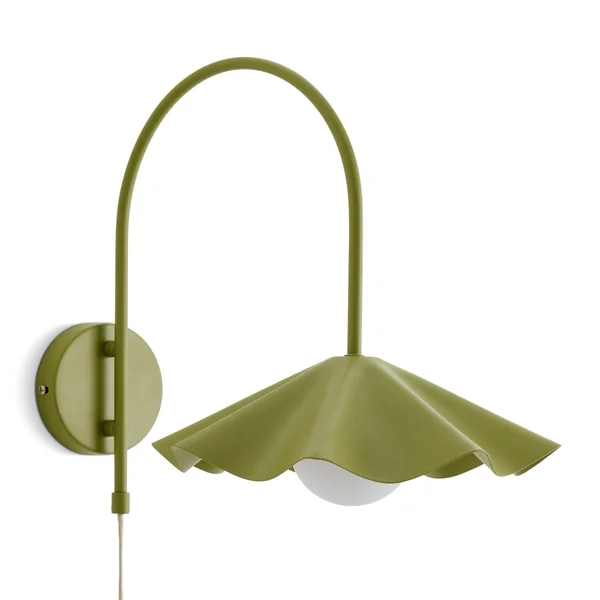 Habitat Yuno Pleat Metal Arch Wall Light - Olive