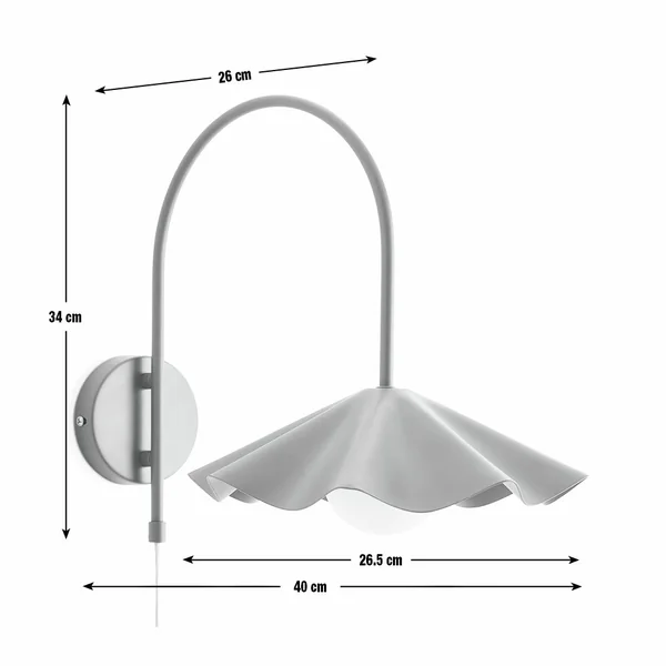 Habitat Yuno Pleat Metal Arch Wall Light - Olive