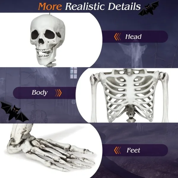 Halloween Life Size Full Body Skeleton Festival Skeleton Prop Decoration