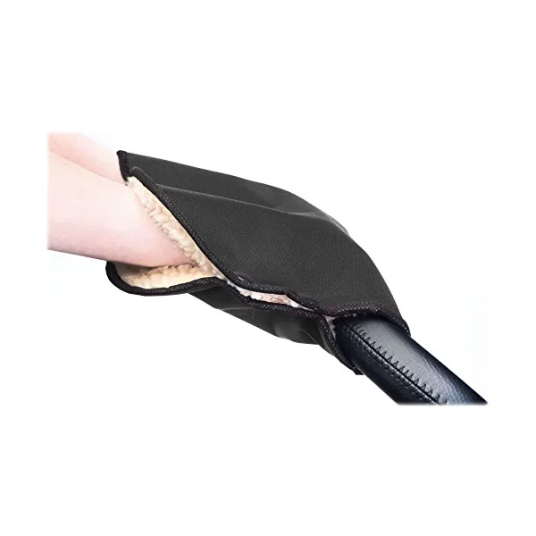 Hand Warmer Pram Hand Muff Gloves Pram Muff 40 x 45 cm Water and Wind Resistant Fabric Universal Size for Pushchairs Buggies (Black)