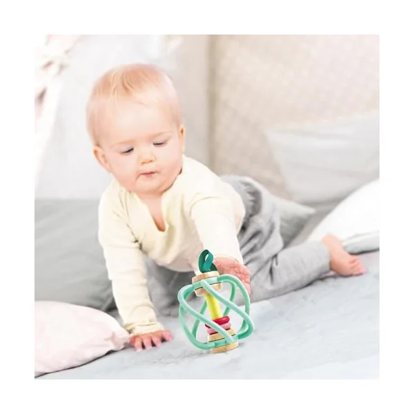 Hape Teether Baby Toy, Apple Grab Toy, Soft & Easy-to-Grip, Teething & Motor Skill Development, 3M+