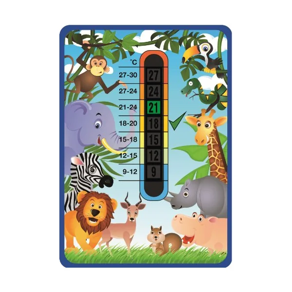 Happy Family Jungle Animals Nursery & Room Safety Temperature Thermometer 9-27 degree Centigrade