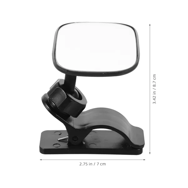 Happyyami Black Rear Facing Car Seat Mirror with Secure Clamp and Glass for Backseat Baby Monitoring Car Interior Accessory Ensuring Safe Driving for Parents