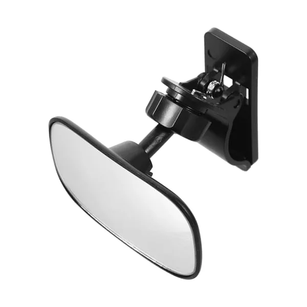 Happyyami Black Rear Facing Car Seat Mirror with Secure Clamp and Glass for Backseat Baby Monitoring Car Interior Accessory Ensuring Safe Driving for Parents