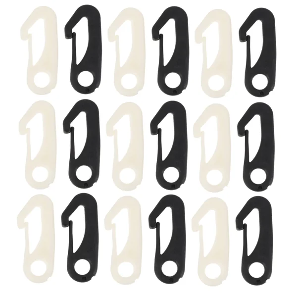 Happyyami Plastic Tent Hooks 50pcs Sturdy Outdoor Camp Black | Water-resistant, Weather-resistant, Quieter Than Brass or Metal Clips, Multi-purpose for Outdoor Activities