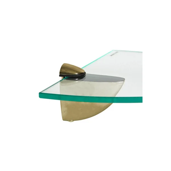 Harbour Housewares 3x Floating Glass Corner Shelves - 30cm - Gold Brackets - Bathroom Shower Storage Vanity Display Unit Shelf