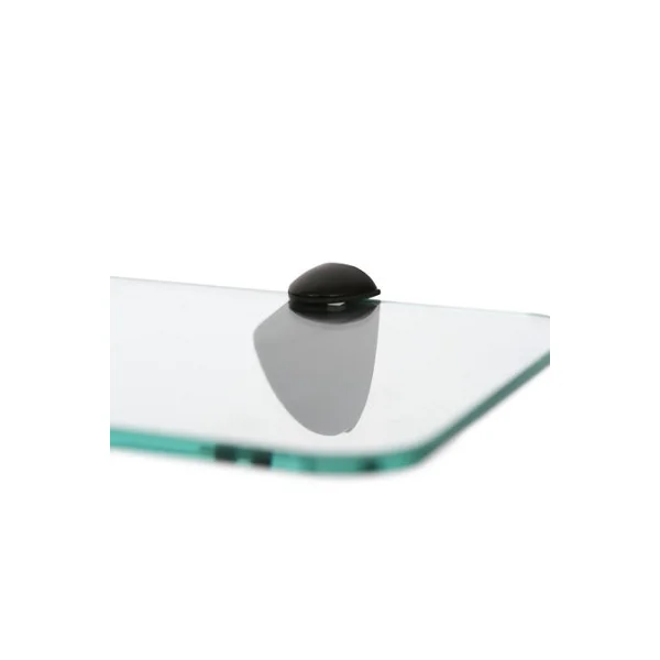 Harbour Housewares 3x Rounded Floating Glass Shelves - 50cm - Black Brackets - Bathroom Shower Storage Vanity Display Unit Shelf