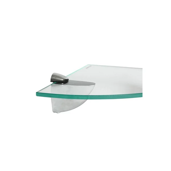 Harbour Housewares 6x Floating Glass Corner Shelves - 20cm - Silver Brackets - Bathroom Shower Storage Vanity Display Unit Shelf