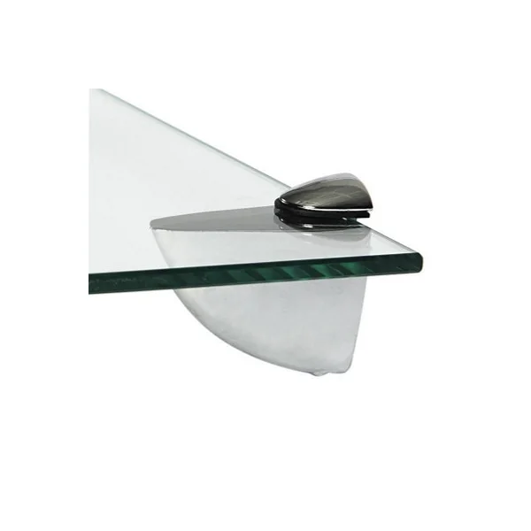 Harbour Housewares 6x Rounded Floating Glass Shelves - 50cm - Silver Brackets - Bathroom Shower Storage Vanity Display Unit Shelf