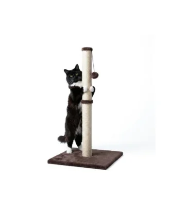 Harbour Housewares Cat Scratching Post with Hanging Ball - 80cm - Grey