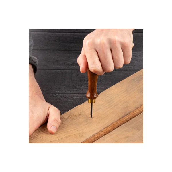 Hardys 3pc Bradawl Set - Square Point, Round Point, Chisel Point, Carbon Steel Heads and Wooden Handle - 5 inch (127mm)