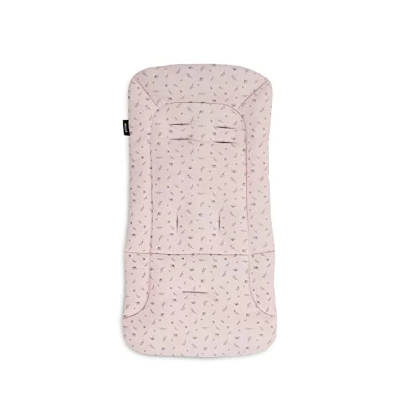 hauck Padded Pushchair Liner, Flowers Rose - Universal Fit for Most Pushchairs, Strollers & Bike Trailers, Breathable & Soft Cotton, Machine Washable