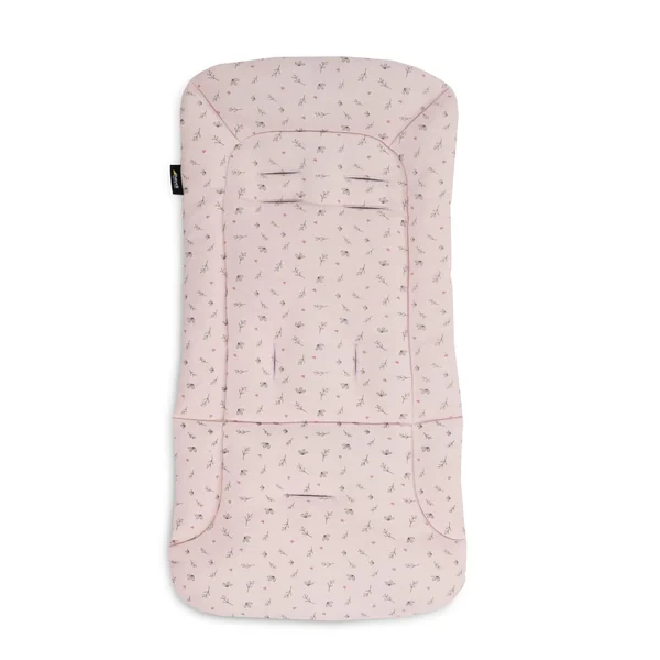 hauck Padded Pushchair Liner, Flowers Rose - Universal Fit for Most Pushchairs, Strollers & Bike Trailers, Breathable & Soft Cotton, Machine Washable