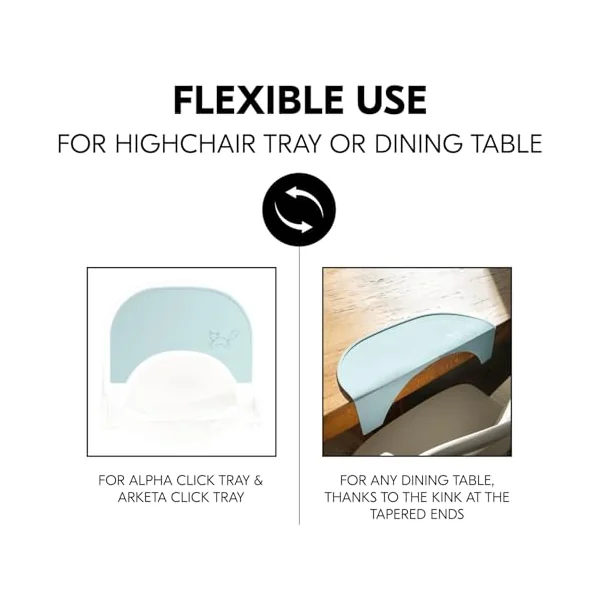 hauck Placemat for Alpha Click Tray, Fox Mint - Highchair Tray Mat for Alpha+ Wooden Highchair, Dishwasher Safe, Anti-Slip, Easy to Clean, Food Grade Silicone