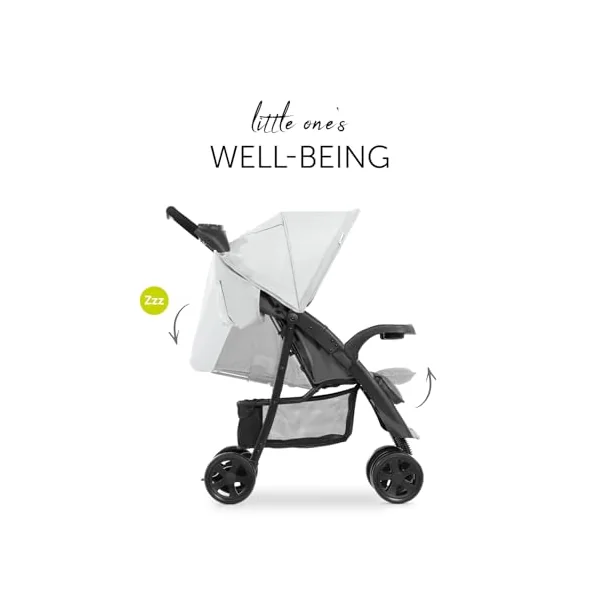 hauck Shopper Neo II, Grey - Lightweight Pushchair with Snack Tray, Cup Holder & Raincover, Compact & One Hand Folding, Fully Reclining from Birth up to 22 kg