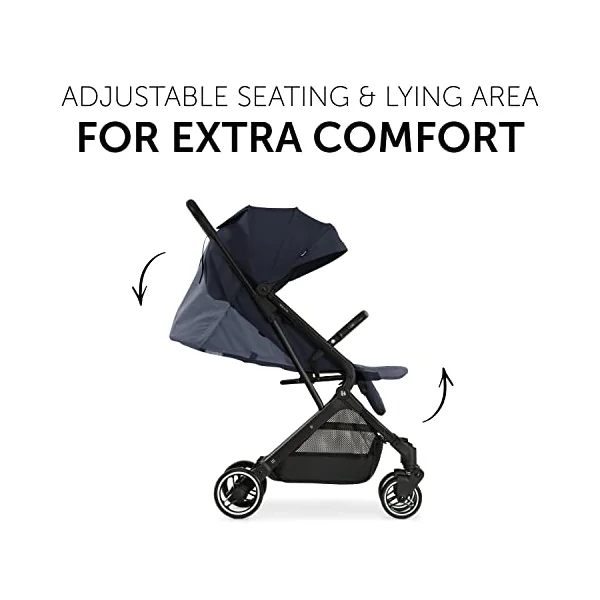 hauck Travel N Care, Dark Navy Blue - GOLD WINNER Mother & Baby Awards 2024, Lightweight Travel Pushchair with Raincover, Suspension, Compact & Foldable, UPF 50+ Fully Reclining from Birth up to 22 kg