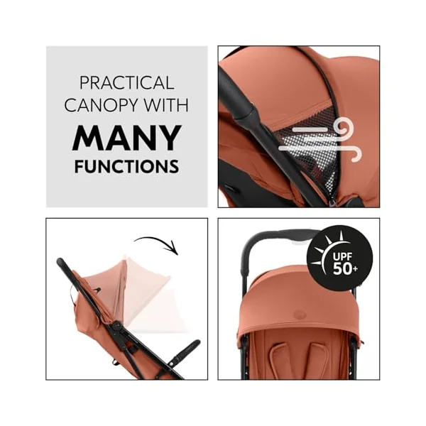 hauck Travel N Care Plus, Cork - Lightweight Travel Pushchair with Raincover, Head Cushion Suspension, Compact & Foldable, UPF 50+, Fully Reclining from Birth up to 22 kg