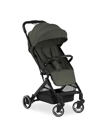hauck Travel N Care Travel Buggy for Children from Birth to 22 kg with Reclining Function, Ultralight - 6.9 kg, Small Foldable with One Hand, UPF 50+, EVA Wheels, Basket up to 3 kg (Dark Olive)