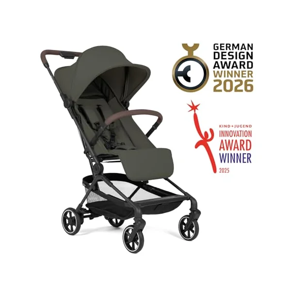 hauck Ultra Light Carbon Pushchair Cabin Approved, Lite N Care Dark Olive | 5.5 kg German Design Award 2026, One-Hand Fold, Rain Cover, Travel Stroller with Carry Strap, XL UPF 50+ Hood, Birth to 22 kg