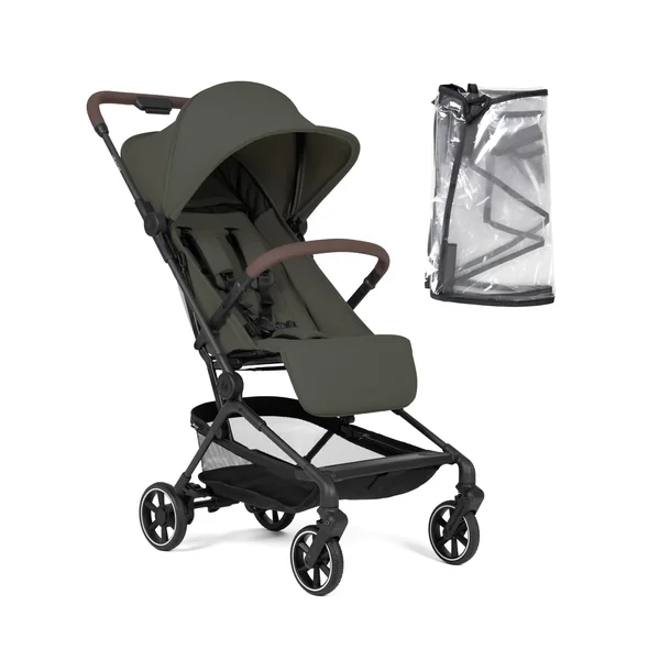 hauck Ultra Light Carbon Pushchair Cabin Approved, Lite N Care Dark Olive | 5.5 kg German Design Award 2026, One-Hand Fold, Rain Cover, Travel Stroller with Carry Strap, XL UPF 50+ Hood, Birth to 22 kg