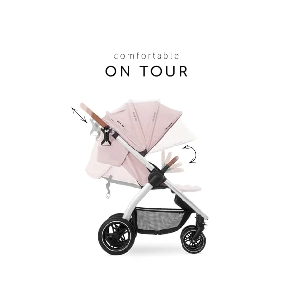 hauck Uptown, Melange Rose - Pushchair with Large Seat, Rubber Wheels, Suspension Raincover & Cup Holder, Height-Adjustable, Easy & Compact Folding, Fully Reclining from Birth up to 22 kg