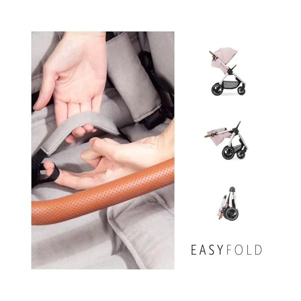 hauck Uptown, Melange Rose - Pushchair with Large Seat, Rubber Wheels, Suspension Raincover & Cup Holder, Height-Adjustable, Easy & Compact Folding, Fully Reclining from Birth up to 22 kg