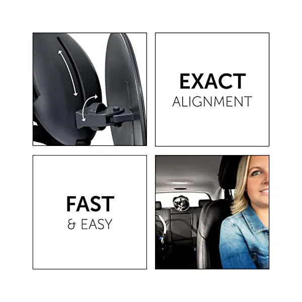 Hauck Watch Me 1 Baby Car Mirror for Back Seat, Rear View Baby Car Seat Mirror to See Rear Facing Infants and Babies, 21 x 19 cm