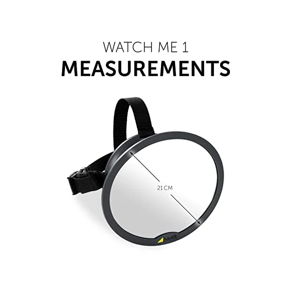 Hauck Watch Me 1 Baby Car Mirror for Back Seat, Rear View Baby Car Seat Mirror to See Rear Facing Infants and Babies, 21 x 19 cm