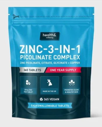 Health & Wellbeing Zinc 3in1 Picolinate Complex Tablets - One Year Supply 365 Tablets