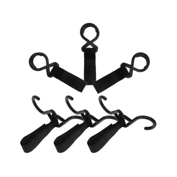 Healvian 6pcs Universal Black Nylon Stroller Hooks for Diaper Bag with Sturdy and Safe Practical Design, Multi-Purpose Hanging Bag Hooks Suitable for Stroller and Travel Use