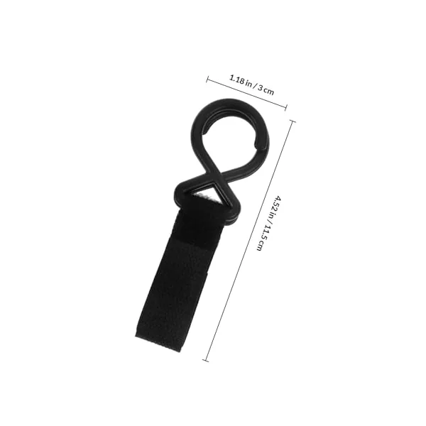 Healvian 6pcs Universal Black Nylon Stroller Hooks for Diaper Bag with Sturdy and Safe Practical Design, Multi-Purpose Hanging Bag Hooks Suitable for Stroller and Travel Use