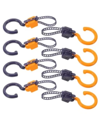 Healvian Accessory Swivel Silicone and Design Padding Degree Nonslip 8pcs Multipurpose Hooks with 360 Adjustable Abs Stroller Pram Hooks for Bags and Cup Holders, for Crowded Malls
