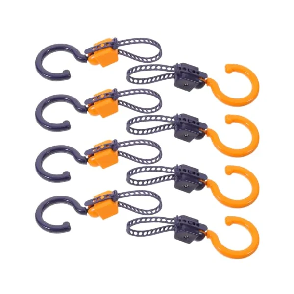 Healvian Accessory Swivel Silicone and Design Padding Degree Nonslip 8pcs Multipurpose Hooks with 360 Adjustable Abs Stroller Pram Hooks for Bags and Cup Holders, for Crowded Malls
