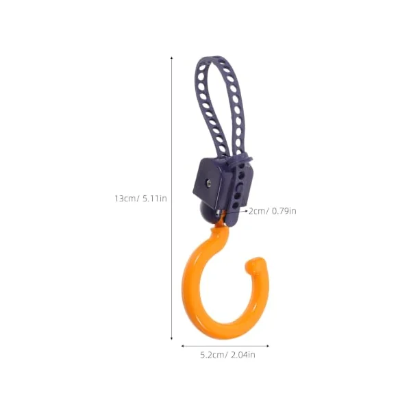 Healvian Accessory Swivel Silicone and Design Padding Degree Nonslip 8pcs Multipurpose Hooks with 360 Adjustable Abs Stroller Pram Hooks for Bags and Cup Holders, for Crowded Malls