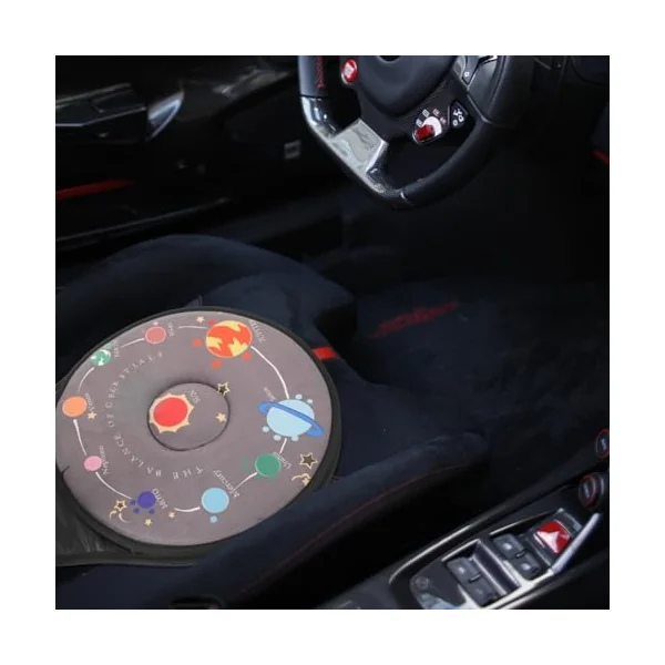 Healvian Rotating Car Seat Swivel Cushion 360° Rotating Seat Pad Pleated Cloth, Sponge and Plastic, Lightweight and Wear-resistant, Portable for Elderly, Pregnant Women, and Mobility Aid