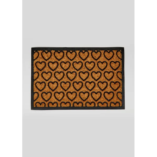 Heart Rubber & Coir Doormat