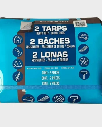 Heavy Duty Reversible Brown and Silver Tarpaulin, 2 Pack
