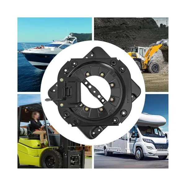 Heavy Duty Seat Swivel Base, 360° Rotating Car Seat Base, 3mm Cold Rolled Steel Plate, Universal Swivel Mount, 286.6lbs Load Capacity, for RVs, Campers, Trucks, Buses, Commercial Vehicles