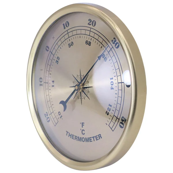 Hemobllo Golden Metal Outdoor with Embedded Dial Display, Lightweight and Easy to Install Temperature Gauge for Garden and Baby Room Use, Sturdy Weather Resistant Design