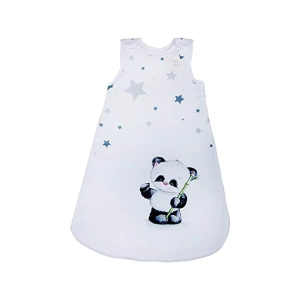 Herding Baby Best Baby-Sleeping Bag, Panda Motif, 70 cm, Allround Zipper and Snap Buttons, White
