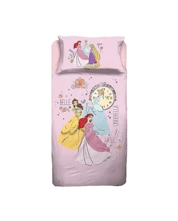 hermet PR01 100% Cotton Disney Princess Single Duvet Cover Set, Pink