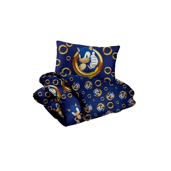 hermet Sonic Single Duvet Cover, Single Cotton, Duvet Cover Set with Pillowcase, 100% Cotton, Official Product