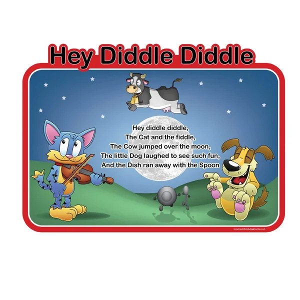 Hey Diddle Diddle Nursery Rhyme Sign