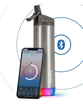 HidrateSpark Steel Vacuum Insulated 620ml Smart Water Bottle in Steel Grey