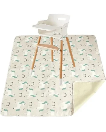 High Chair Splash Mat 43 Inch Waterproof Anti Slip Washable Spill Floor Mat Portable Reusable Baby Feeding Mat Mess Mat for Art Craft Painting Table Cloth Pet (Unicorn)