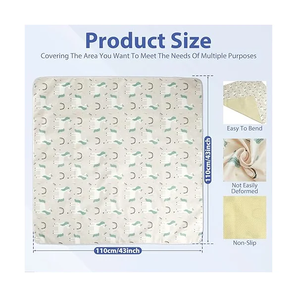 High Chair Splash Mat 43 Inch Waterproof Anti Slip Washable Spill Floor Mat Portable Reusable Baby Feeding Mat Mess Mat for Art Craft Painting Table Cloth Pet (Unicorn)